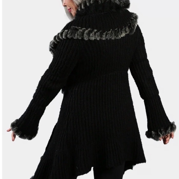 John Fashion Wool & Fur Trimmed Cardigan - Picture 2 of 16